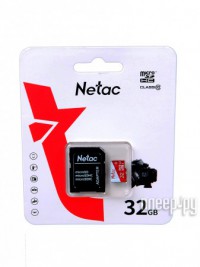 Фото 32Gb - Netac MicroSD P500 Eco Class 10 NT02P500ECO-032G-R + с переходником под SD (Оригинальная!)
