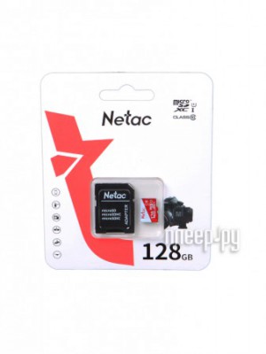 Фото 128Gb - Netac MicroSD P500 Eco UHS-I Class 10 NT02P500ECO-128G-R + с переходником под SD (Оригинальная!)