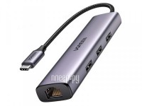 Фото Хаб Ugreen CM512 USB-C to 2xUSB 3.0 A+HDMI+RJ45+SD/TF Converter Grey 20954