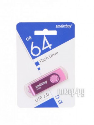 Фото 64Gb - SmartBuy UFD 2.0 Twist Pink SB064GB2TWP