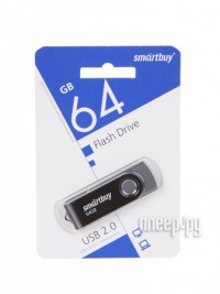 Фото 64Gb - SmartBuy UFD 2.0 Twist Black SB064GB2TWK