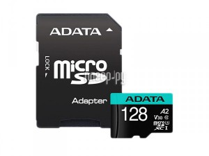 Фото 128Gb - A-Data Micro Secure Digital XC UHS-I U3 AUSDX128GUI3V30SA2-RA1 с переходником под SD (Оригинальная!)