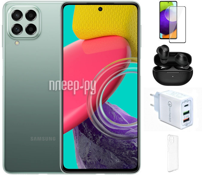 Купить Samsung SMM536B Galaxy M53 8/256Gb Green & Wireless Headphones