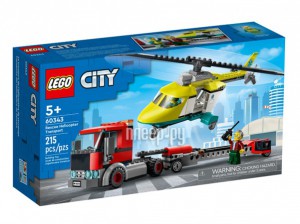 Фото Конструктор Lego City Грузовик для спасательного вертолёта 215 дет. 60343