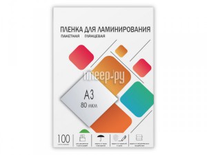 Фото Пленка для ламинирования Гелеос 303х426mm 80мик 100шт LPA3-80