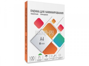 Фото Пленка для ламинирования Гелеос 216х303mm 80мик 100шт LPA4-80