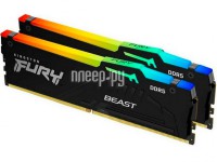 Фото Kingston Fury Beast Black RGB DDR5 DIMM 6000MHz PC-48000 CL40 - 64Gb (2x32Gb) KF560C40BBAK2-64