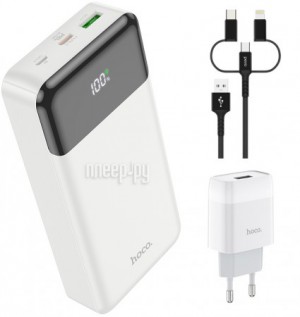 Фото Hoco Power Bank J102A Cool Figure PD20W+QC3.0 20000mAh White Выгодный набор + подарок серт. 200Р!!!