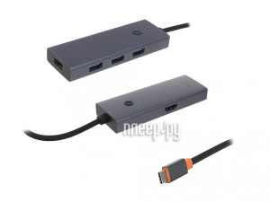 Фото Хаб USB Baseus OS Flite Series 5-Port Type-C - HDMI + 4xUSB 3.0 Space Grey B00052809813-00