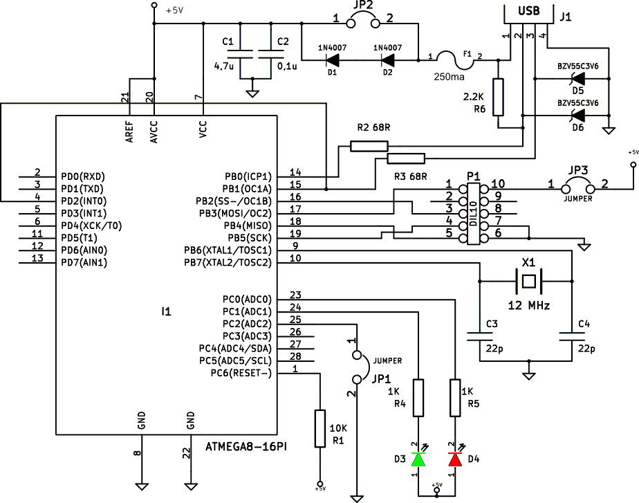 Usbasp схема atmega8