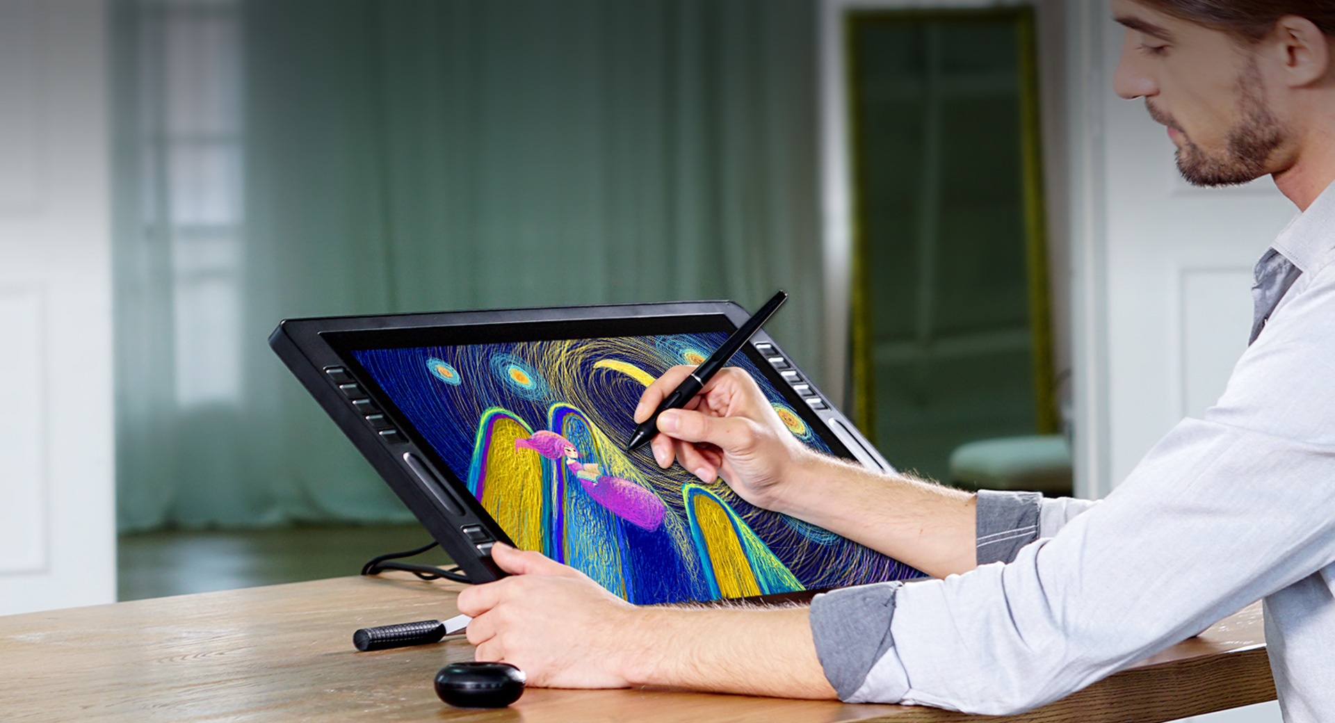 Графический монитор. Huion Kamvas 22. Графический планшет-монитор Huion Kamvas Pro 22. Графический планшет Huion Kamvas 22. Интерактивный дисплей Huion Kamvas Pro 22.