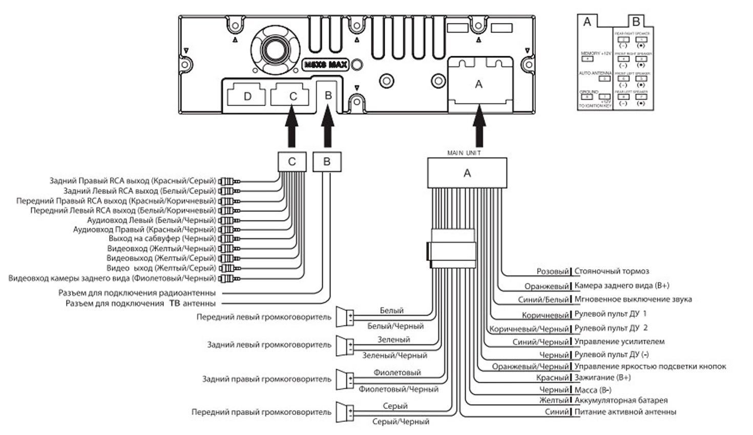 Схема подключения магнитолы элемент 5