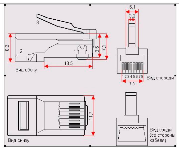 Ethernet разъем чертеж - 85 фото